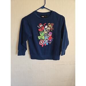 Marvel Super Hero Blue Long Sleeve Sweatshirt Size Small Kids
